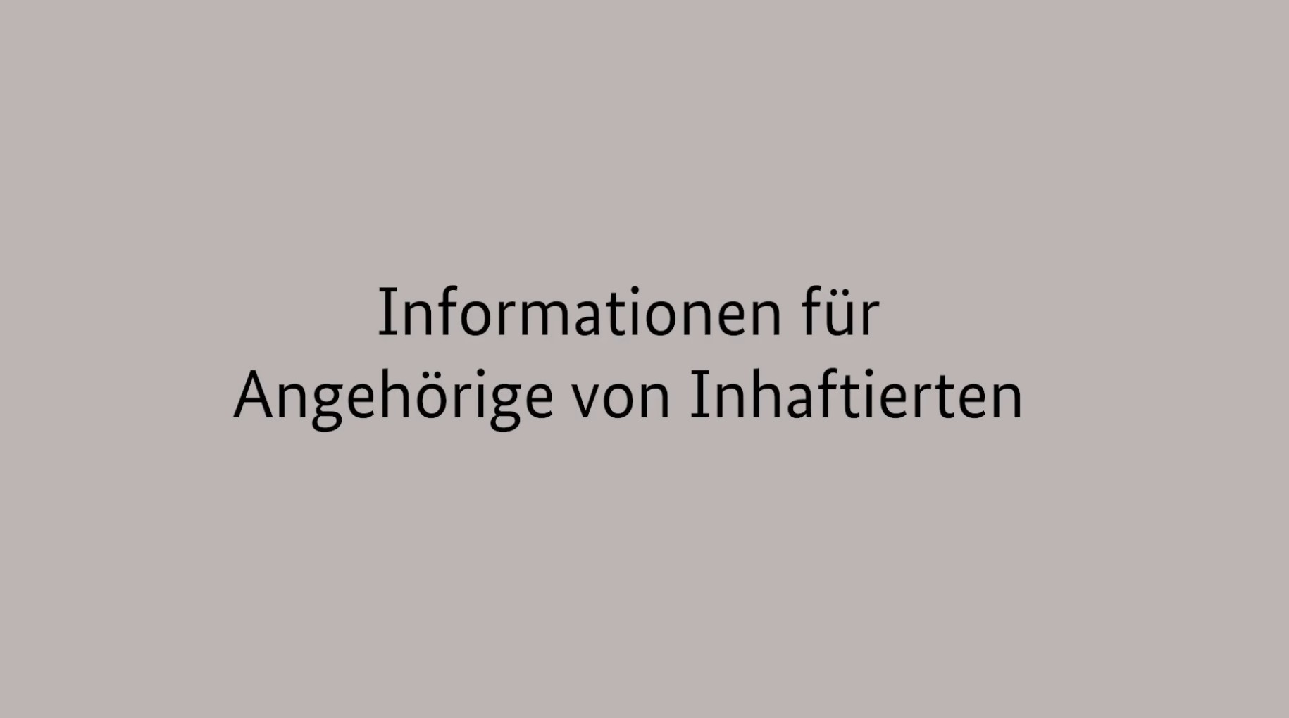 Screenshot Informationen für Angehörige von Inhaftierten